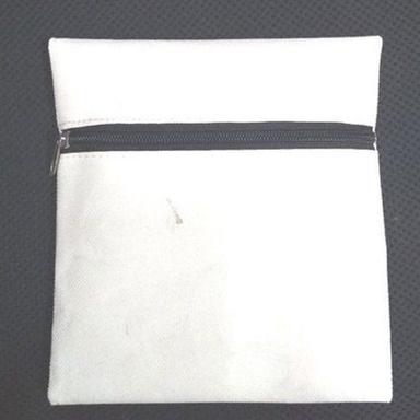 White Zipper Closure Rexine Bag