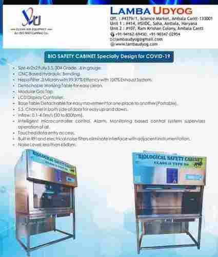 Bio Safety Cabinet Specially Design For Covid 9