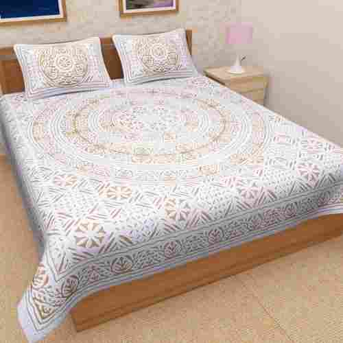 Cut Work Print Cotton Double Bed Sheet