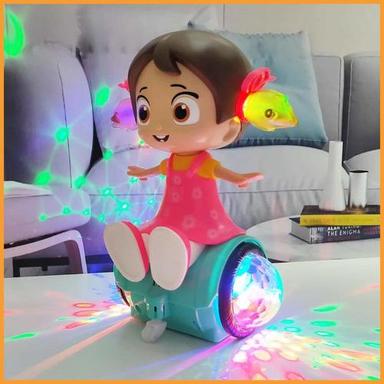 360 Degree Rotating Dancing Girl Doll With Music, Flashing Light And Bump N Go Action