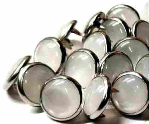 Pearl White Metal Garment Button