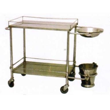 Silver Stainless Steel Dressing Trolley Size: 660 X 400 X 860 Mm