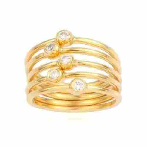 Multi White Zircon Gold Plated Silver Rings For Girls