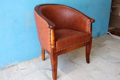 Handmade Viintage Brown Leather Club Arm Chair