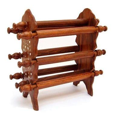 Polished Rectangular Wooden Bangle Stand