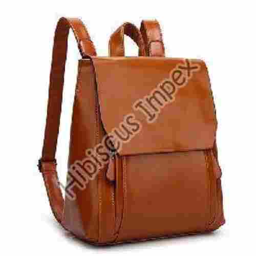 Leather Plain Leather Backpack