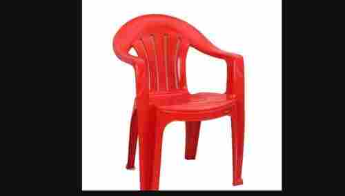 Red Plain Plastic Armrest Chair