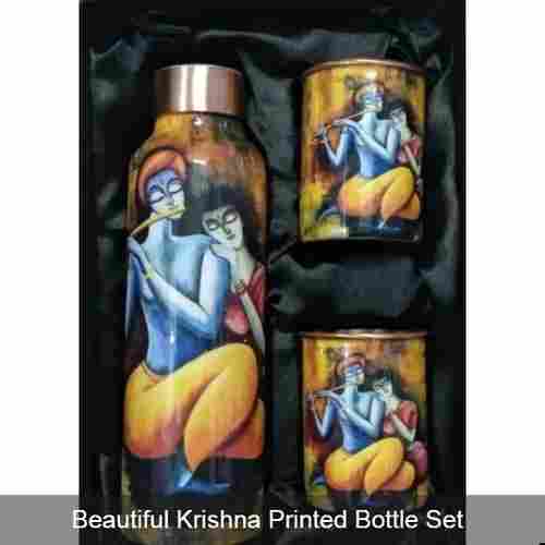 Radha Krishna Printed Bottle Set