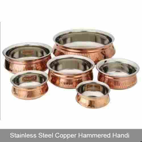 Stainless Steel Copper Hammered Handi