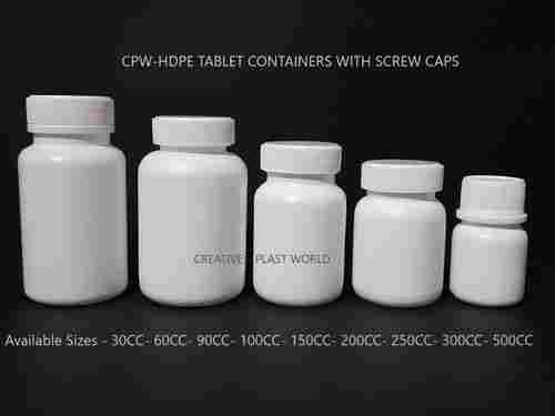 Hdpe Plain Tablet Containers