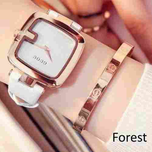 Forest Watch For Girls With Leather Strap