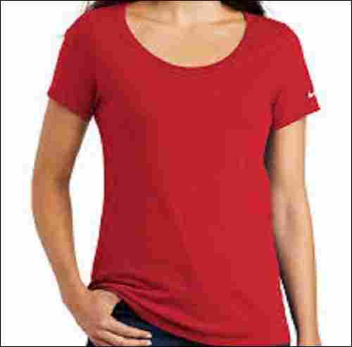 Ladies Red Cotton T-Shirt