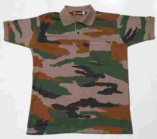 Digital Print Half Sleeve Camouflage T-Shirt