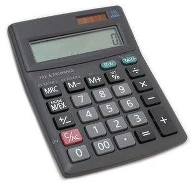 Black Portable Solar Digital Calculator