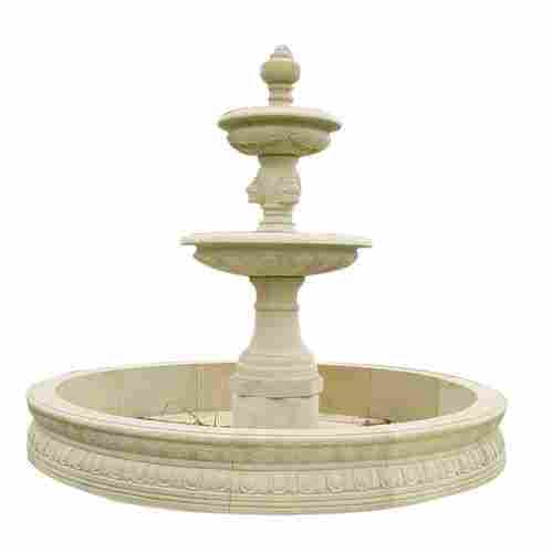 Stone Carved White Color Water Fountain For Garden Decor