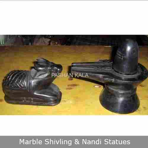 Marble Shivling and Nandi Statues