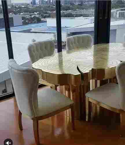 Brass Metal Lacquer Dinning Table