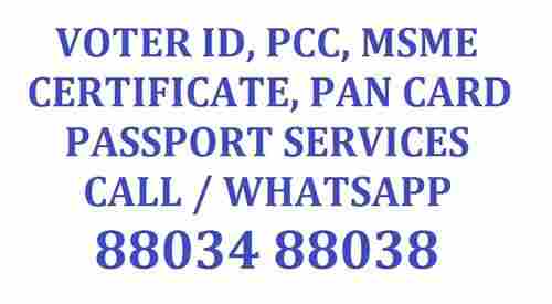 Voter ID PCC MSME Certificate Services