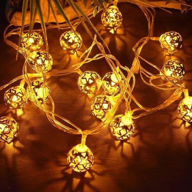 Yellow Home Decoration Metal Golden Ball Led String Lights