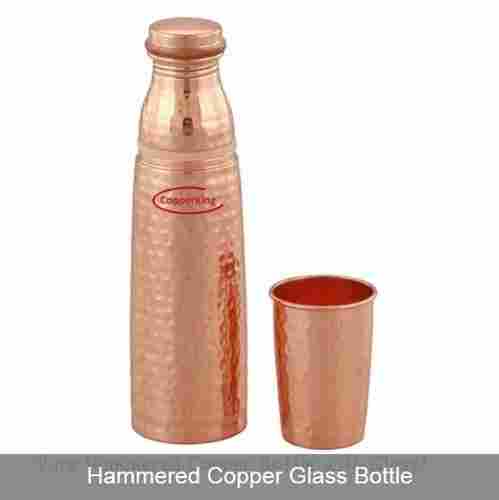 Hammered Copper Glass Bottle Set