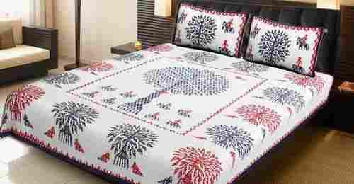 Cotton Printed Double Bed Sheet With Pillow Cover