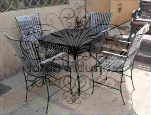 Perforated Jali Wrought Iron Dining Table