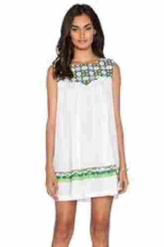 White Cotton Tunic With Embroidery