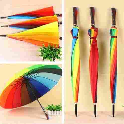 Multicolor Rainbow Polyester Umbrella