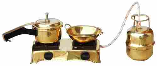 Brass Mini Miniature Kitchen Set Children Playing - 6.5*2.5*2.2 Inch