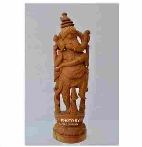 Antique Sandalwood Carved Rare Lord Ganesha Dancing Statue