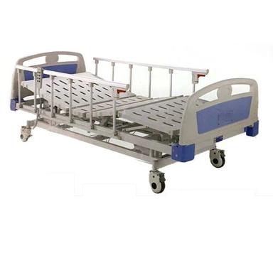 Blue And White Four Wheeled Base Three Function Electric Care Hospital Bed