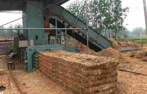 Semi-Automatic Horizontal Straw Baler With Conveyor And Water Cooling System