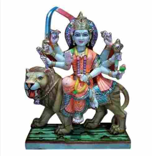 Multicolour Marble Durga Ji Statue