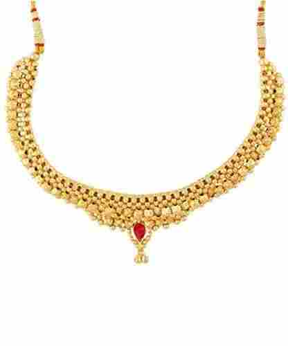 Closely-Placed Golden Balls Thick Thushi Necklaces