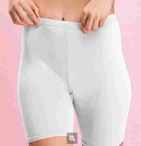 Cotton Mid Waist White Cycling Shorts