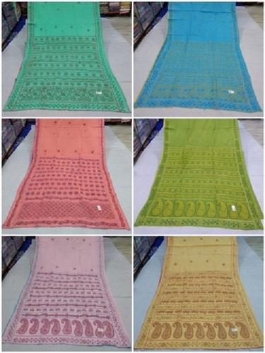 Various Colors  Are Available Women Lucknowi Chikankari Cotton Saree