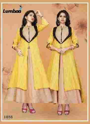 Yellow Color Ladies Gown