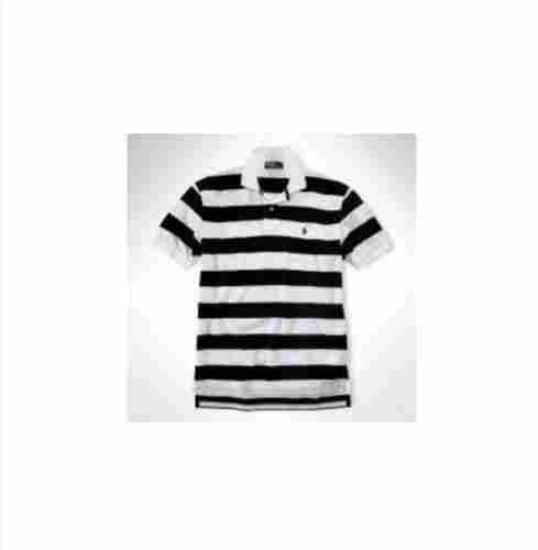 Mens Knitted Stripped Polo T Shirt