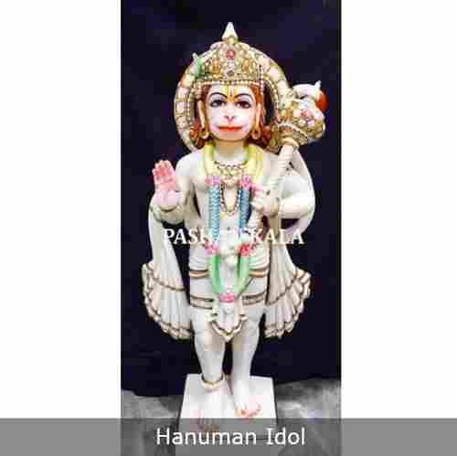 White Marble Standing Hanuman Statue