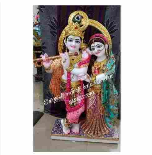 Radha Krishna Marble Statues With Single Base
