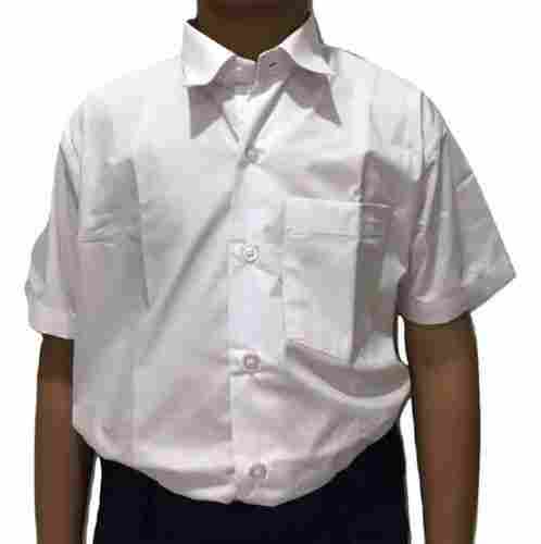 Half Sleeves Plain White Color Formal Shirt For Men