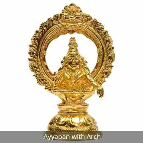Gold Plated Lord Ayyapan with Arch Statue