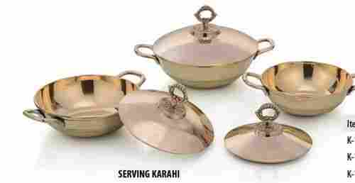 Pure Bronze Metal Polish Serving Karahi