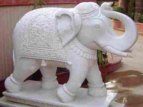 White Color Sandstone Elephant Statue