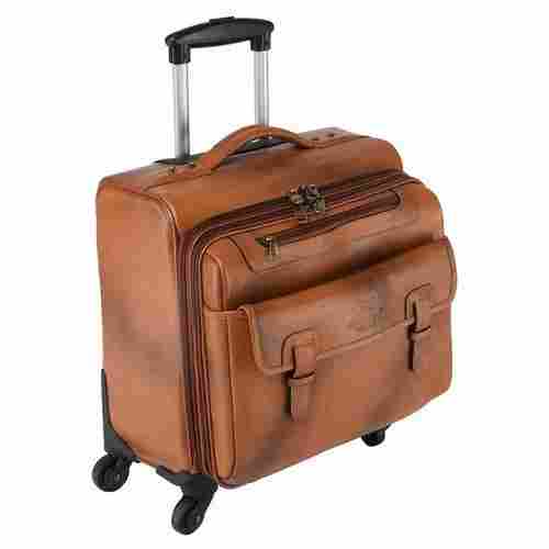 Leather Laptop Trolley Bag