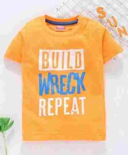 Orange Color Half Sleeves Baby Printed T Shirt