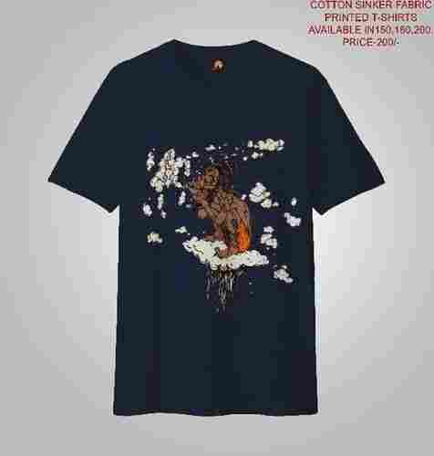 Attractive Design Black Mens Printed T Shirt