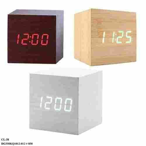 Battery Power Wooden LED Digital Table Clock