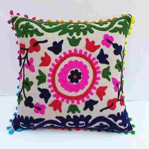 Embroidered Cotton Canvas Cushion cover