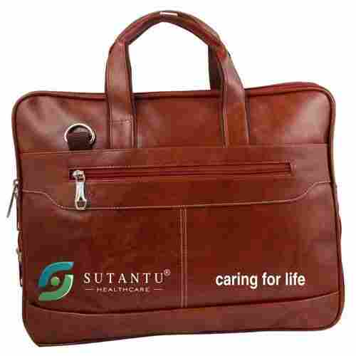 Smooth Texture Brown Leather Laptop Bags